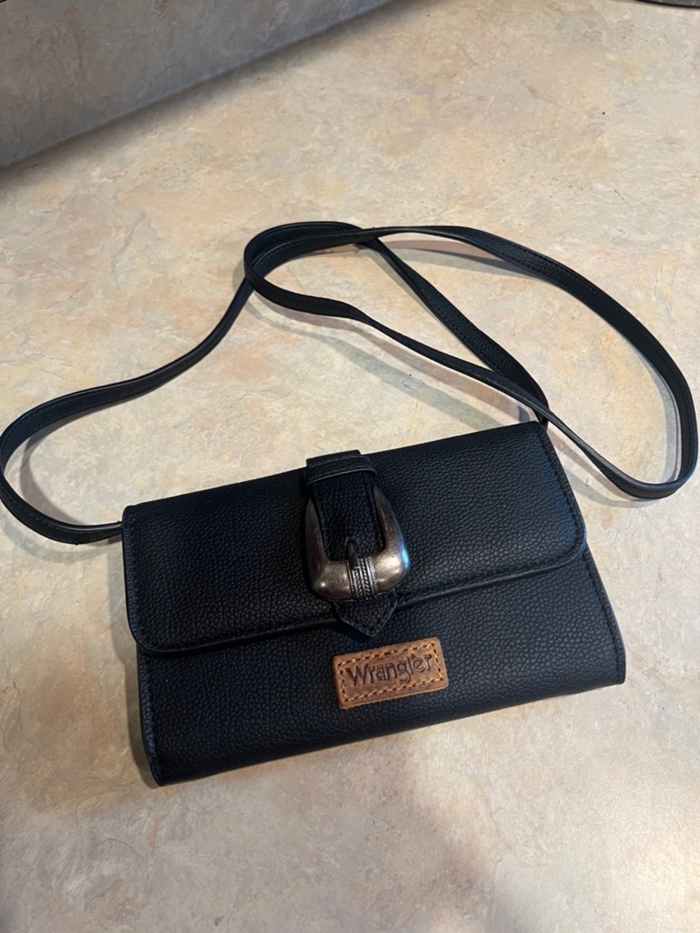 Wrangler Black Crossbody with Buckle Detail